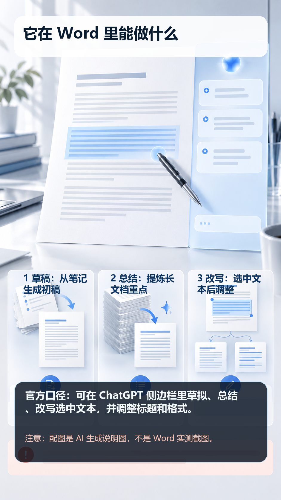 ChatGPT for Word 文档工作流示意